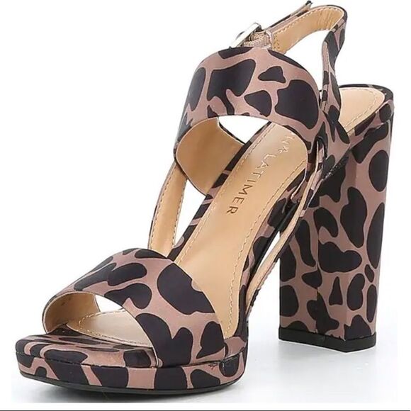 Giraffe Print Block Heel - Picture 1 of 4